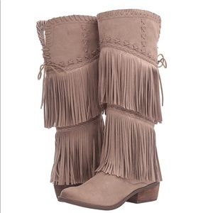 Women's Mohegan Fringe Ankle Booties - Tan Suede/Leather, Size 10 - View #13